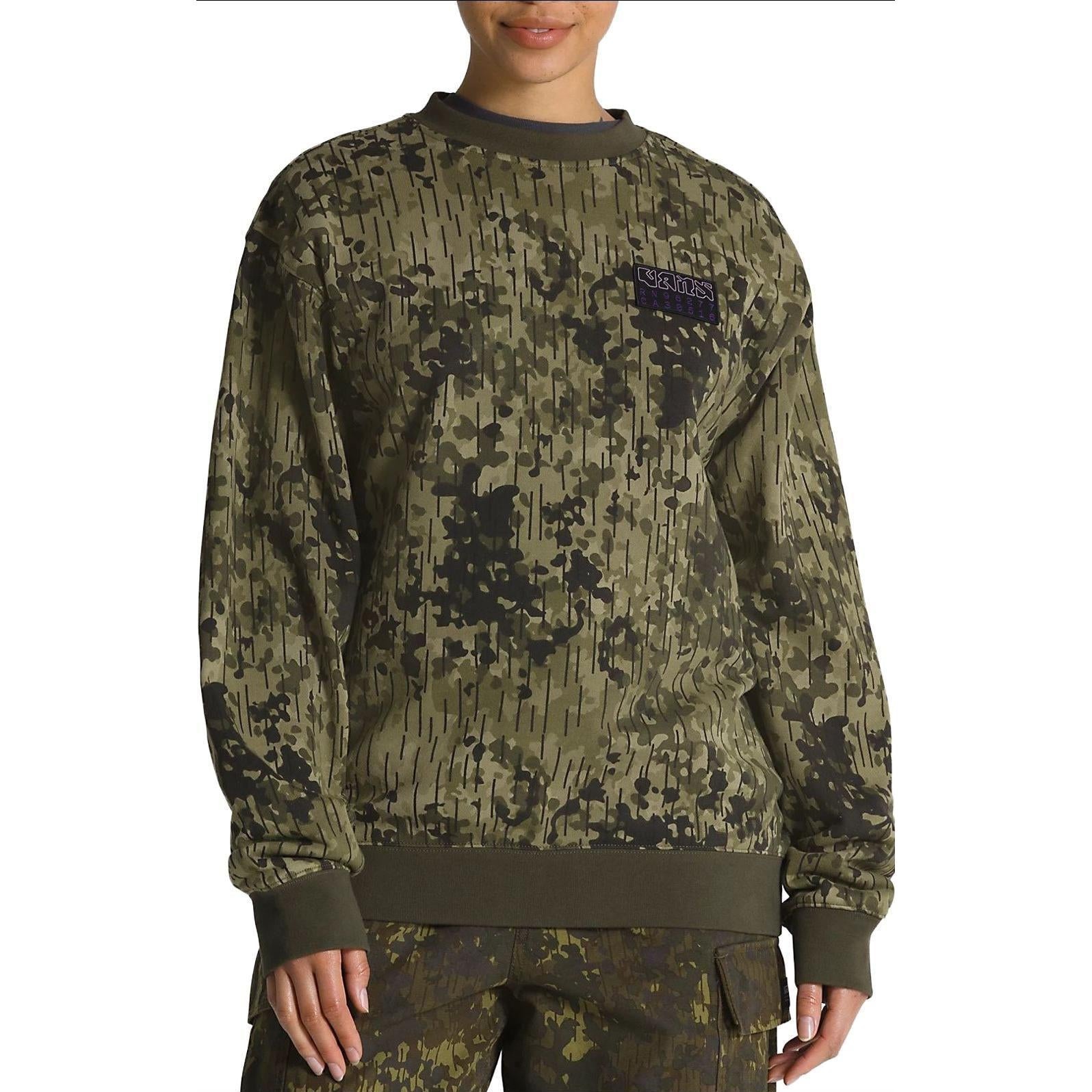Vans Rain Camo Crew Sweatshirt 'Green' VN0008UKCBI - 3