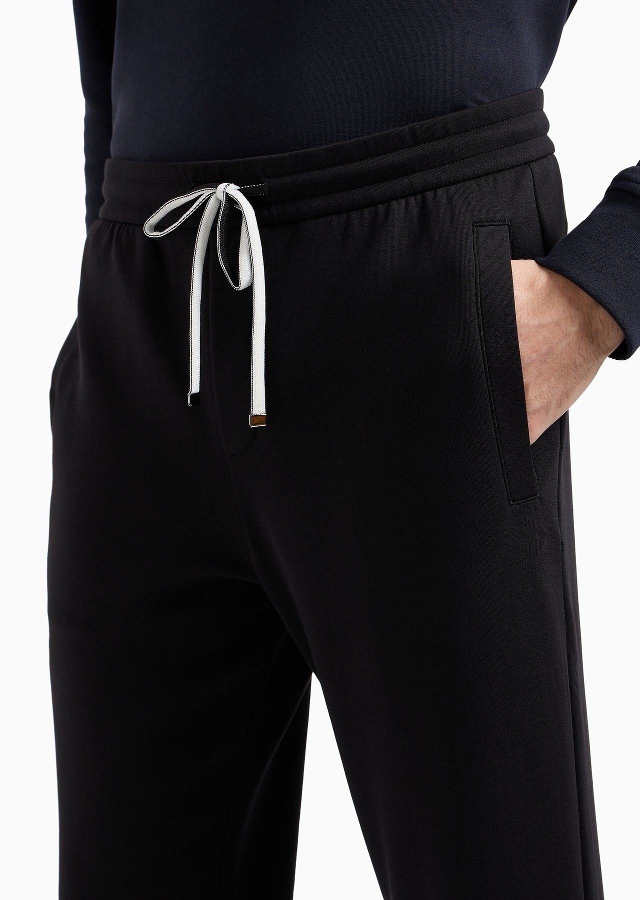 Double-jersey joggers with eagle logo patch - 5