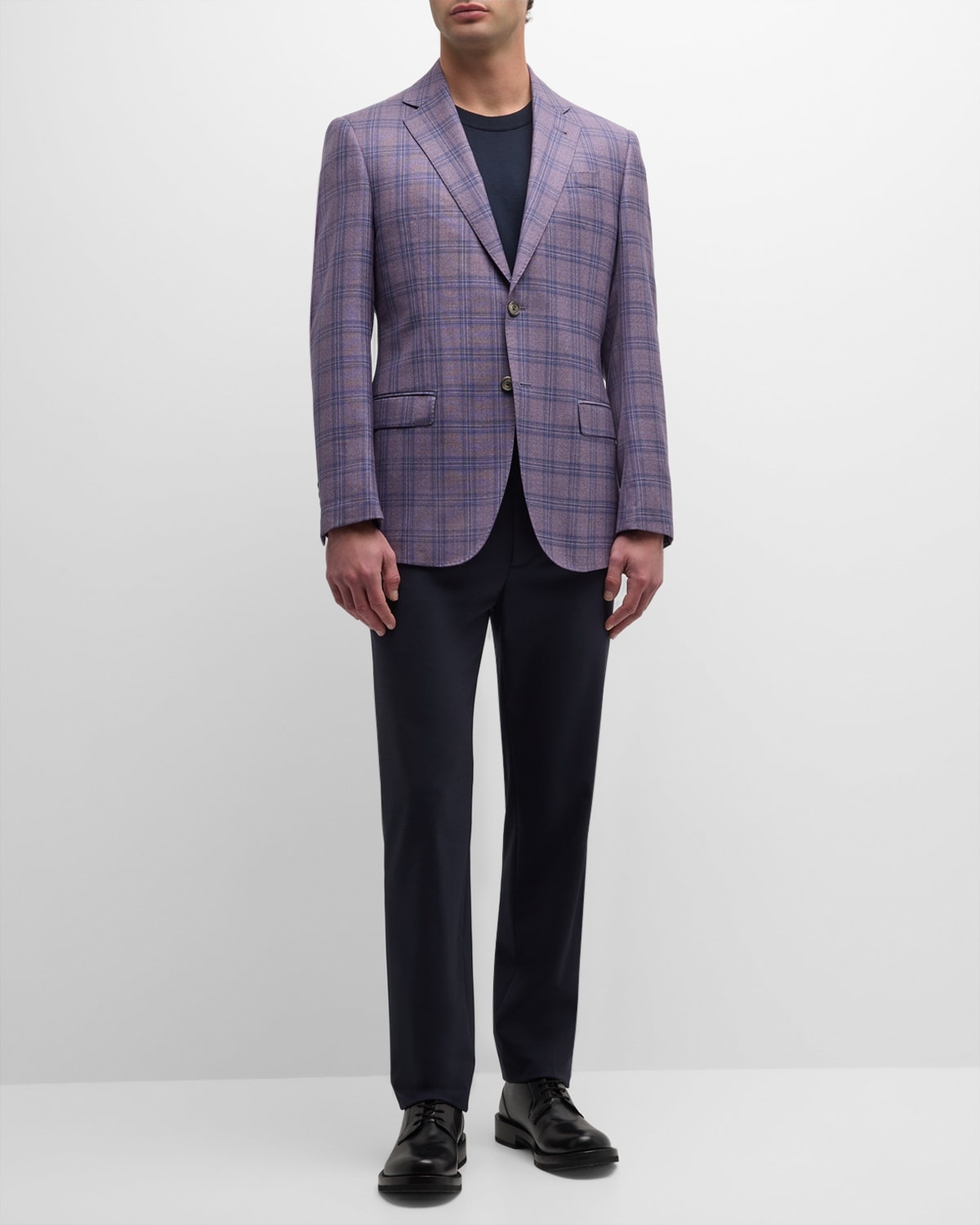 Men's Tonal Wool Plaid Sport Coat - 3