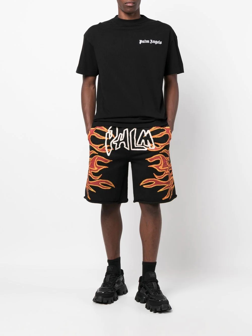 Graffiti Flames logo-print shorts - 2
