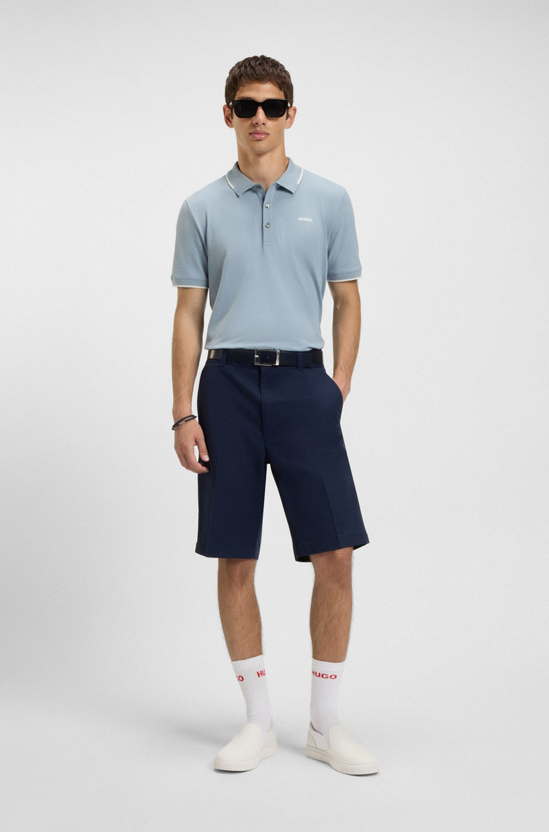 HUGO STRETCH-COTTON SLIM-FIT POLO SHIRT WITH PRINTED LOGO outlook