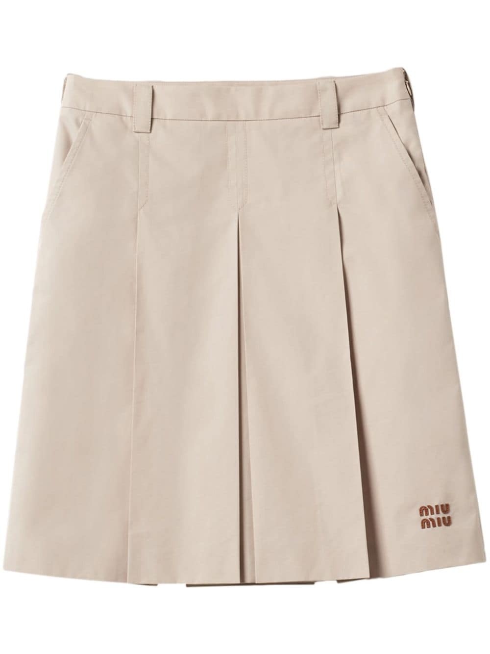 pleated gabardine skirt - 1