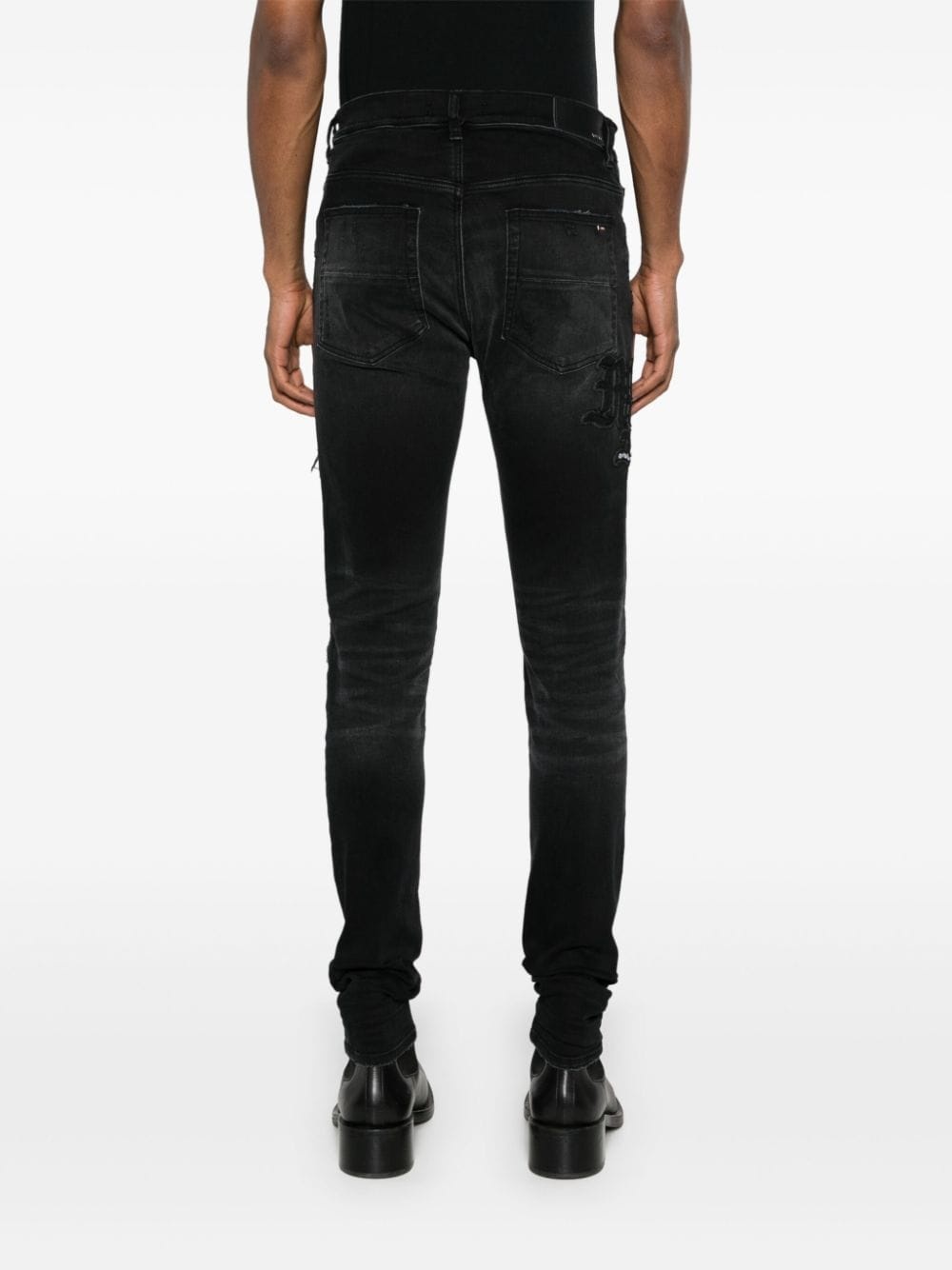 logo-patch cotton jeans - 4