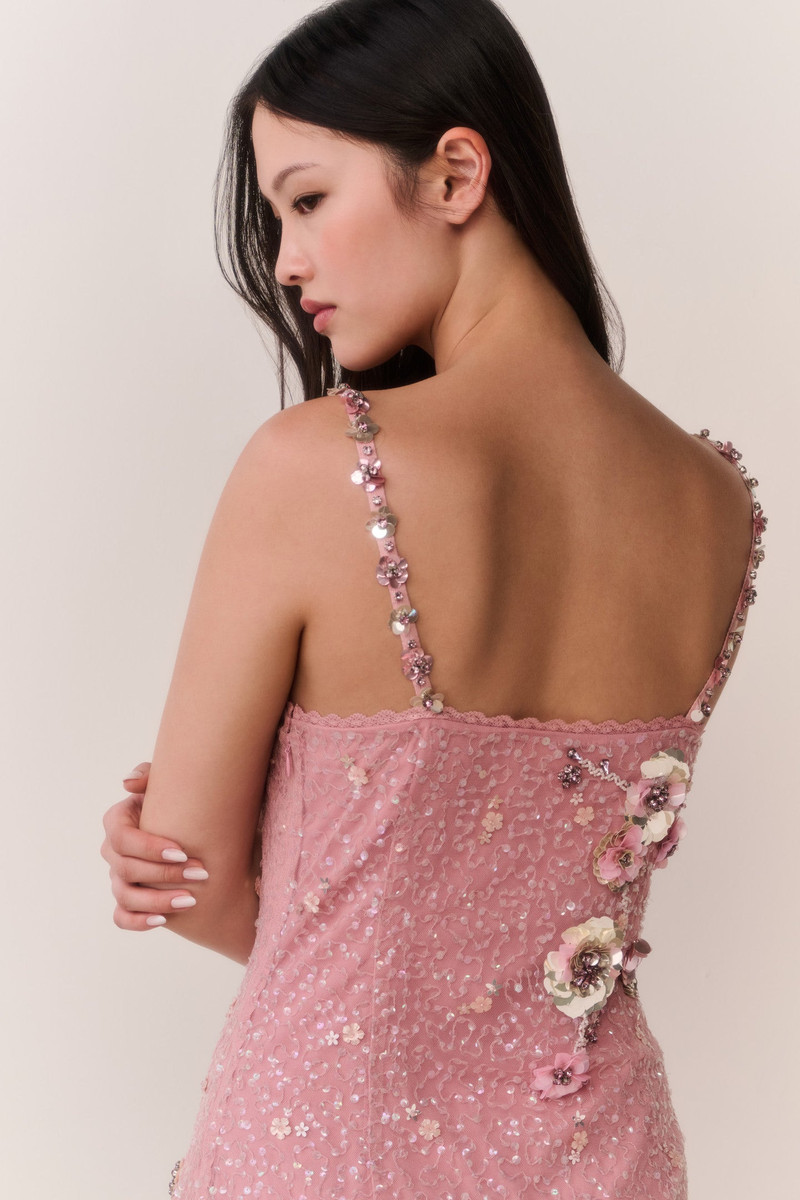 Rosmara Sequin Floral Mini Dress 5