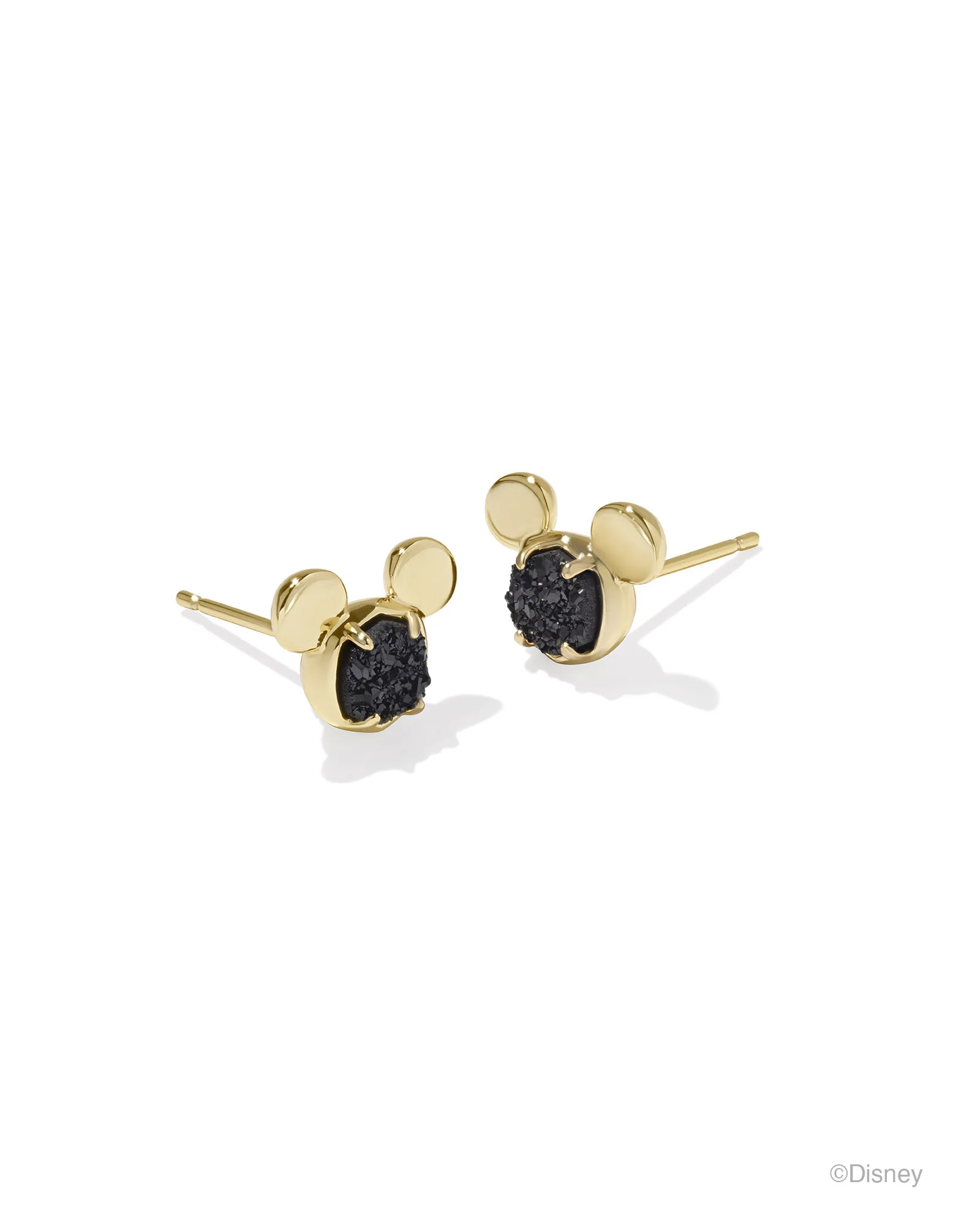 Disney | Kendra Scott Gold Mickey Mouse Stud Earrings in Black Drusy - 1