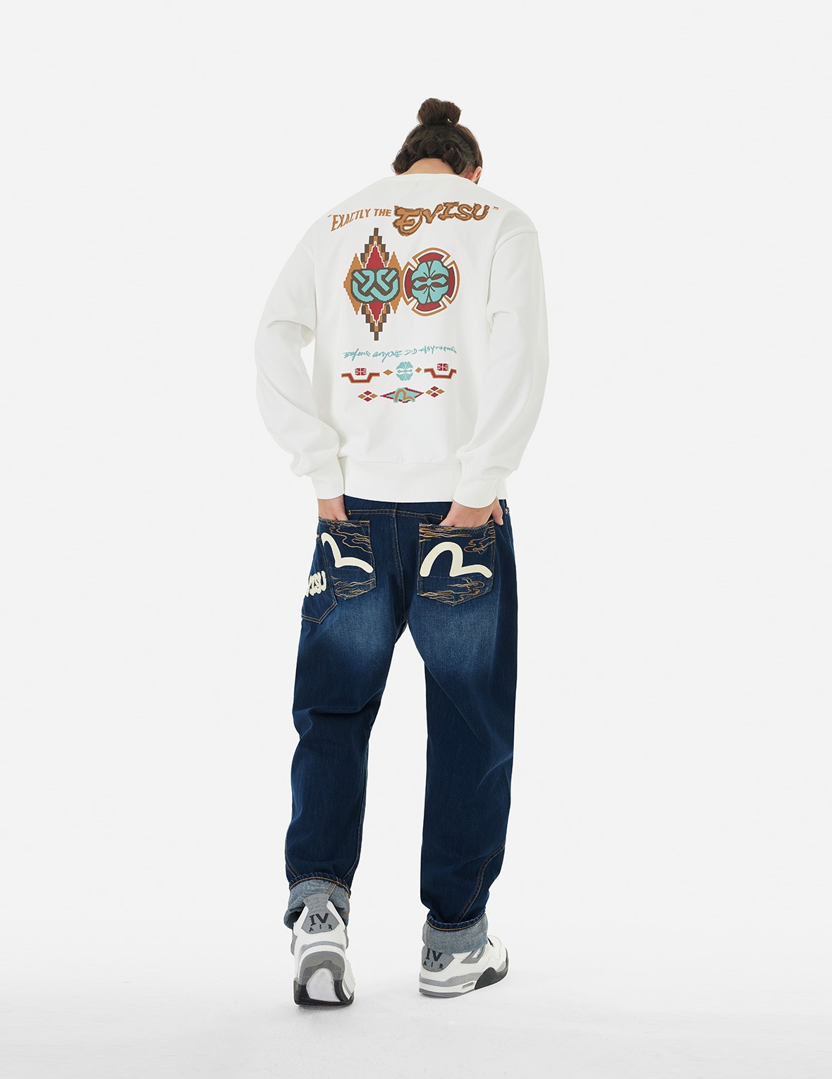 SEAGULL AND LOGO PRINT 3D FIT JEANS - 5