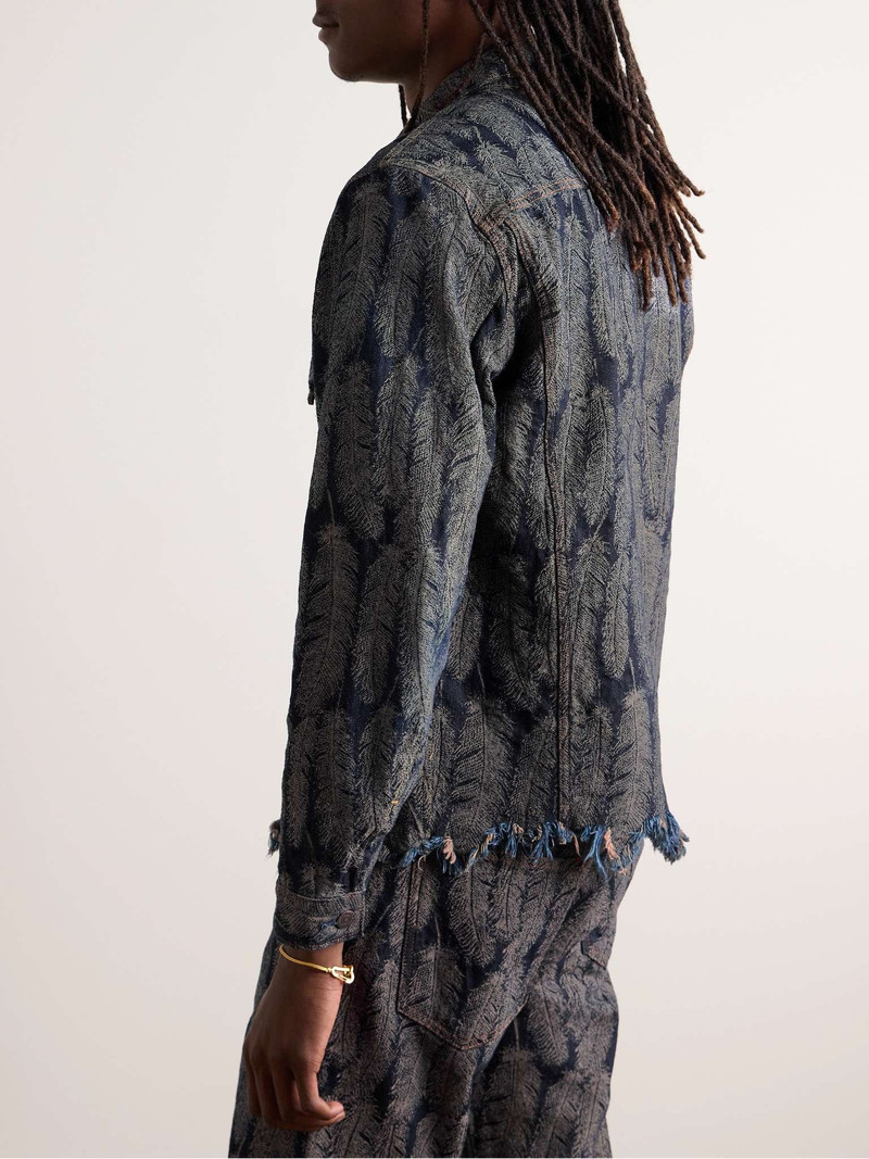 Magpie Distressed Denim-Jacquard Jacket 3