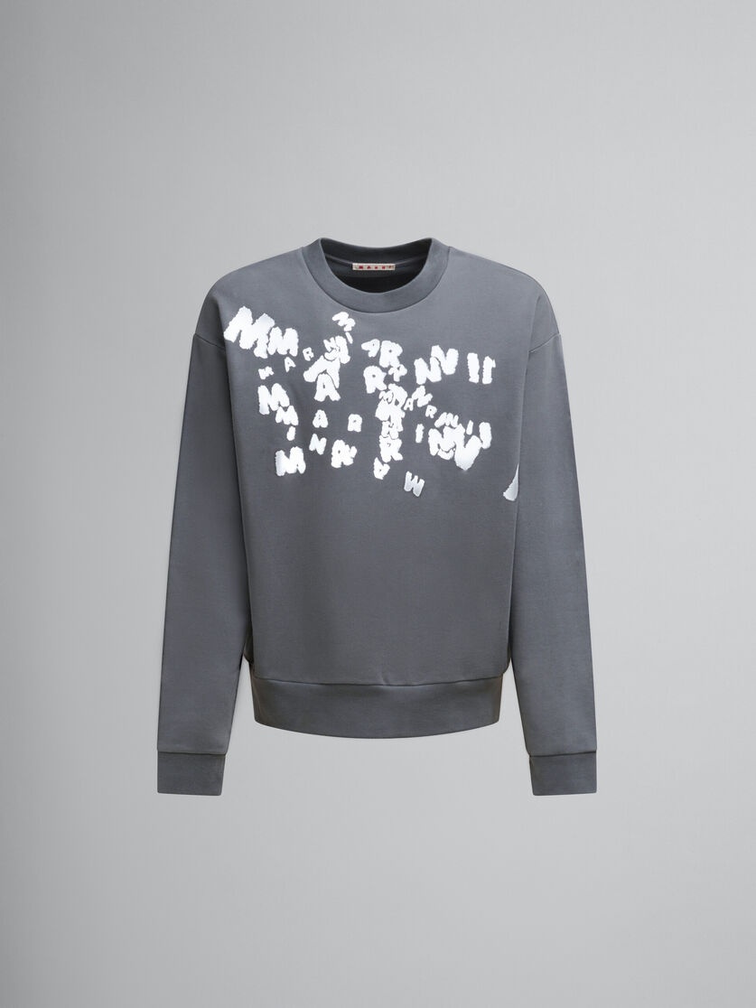 GREY JERSEY SWEATSHIRT WITH MARNI CAOS LOGO - 1