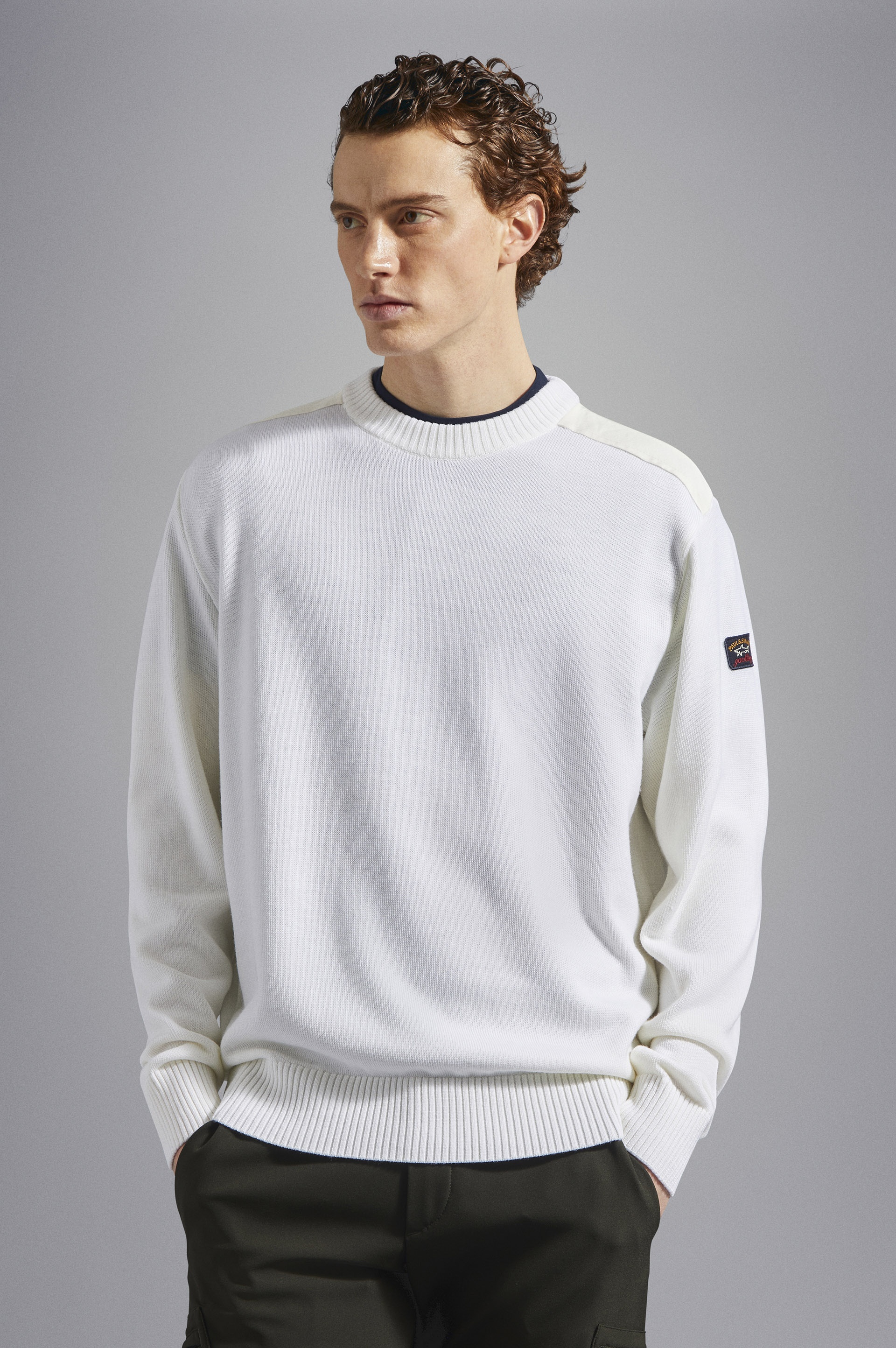 BRETAGNE WOOL CREW NECK WITH ICONIC BADGE - 6