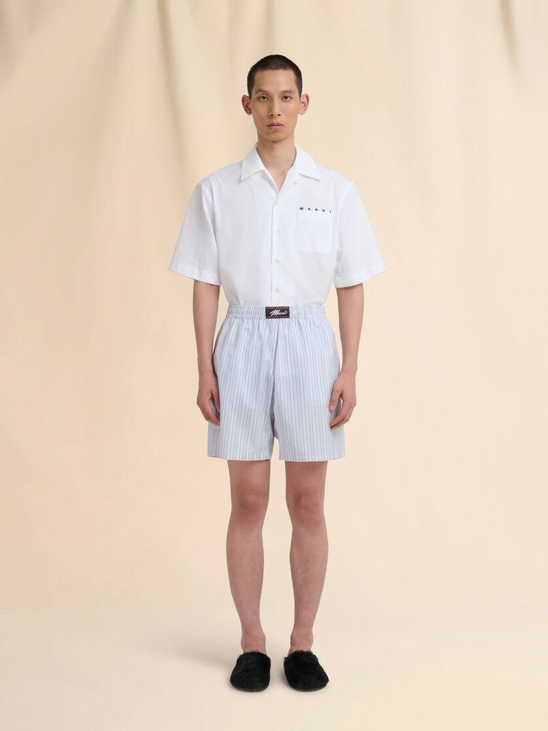 Marni LIGHT BLUE STRIPED POPLIN BERMUDA SHORTS outlook
