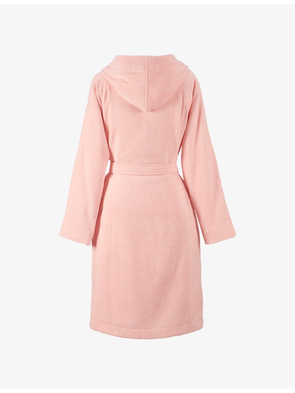 Plain logo-embroidered hooded cotton-velvet bathrobe - 2