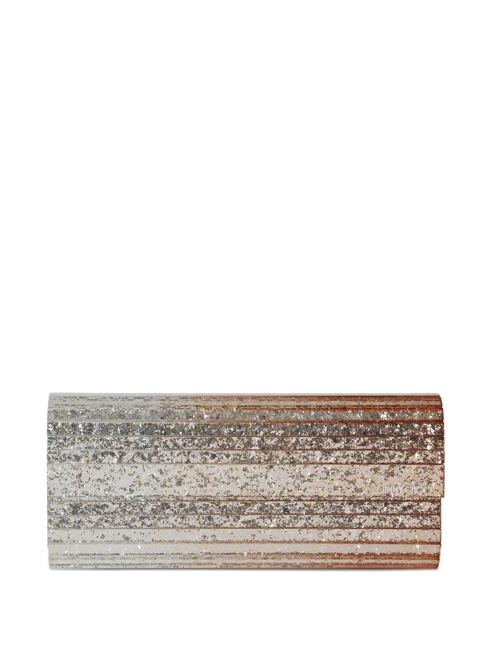 glitter-ribbed clutch bag - 1