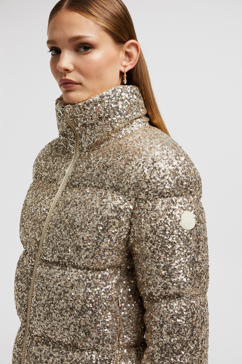 Anternes Sequin-Embroidered Short Down Jacket 4