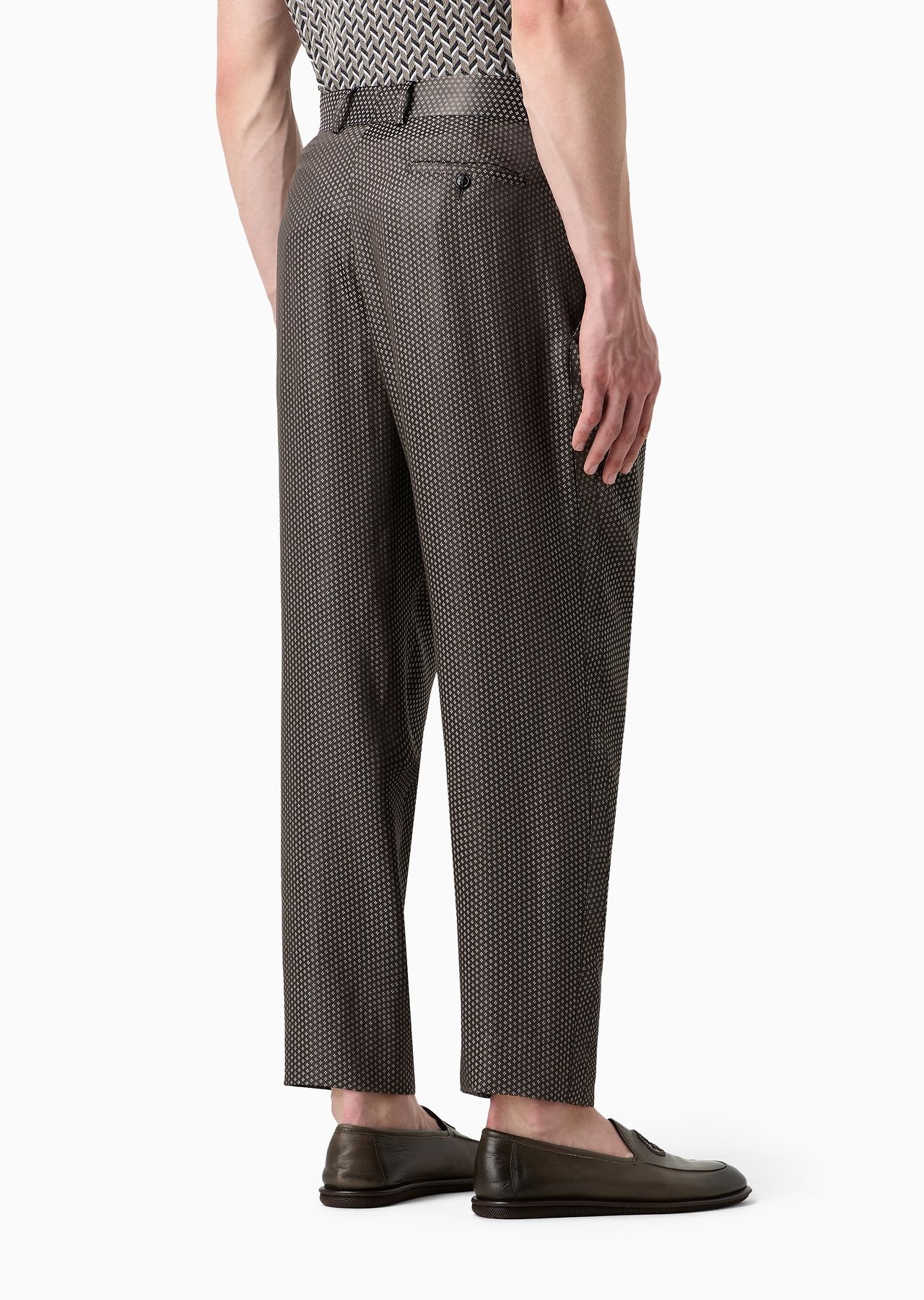 ASV viscose-blend jacquard trousers with darts - 3