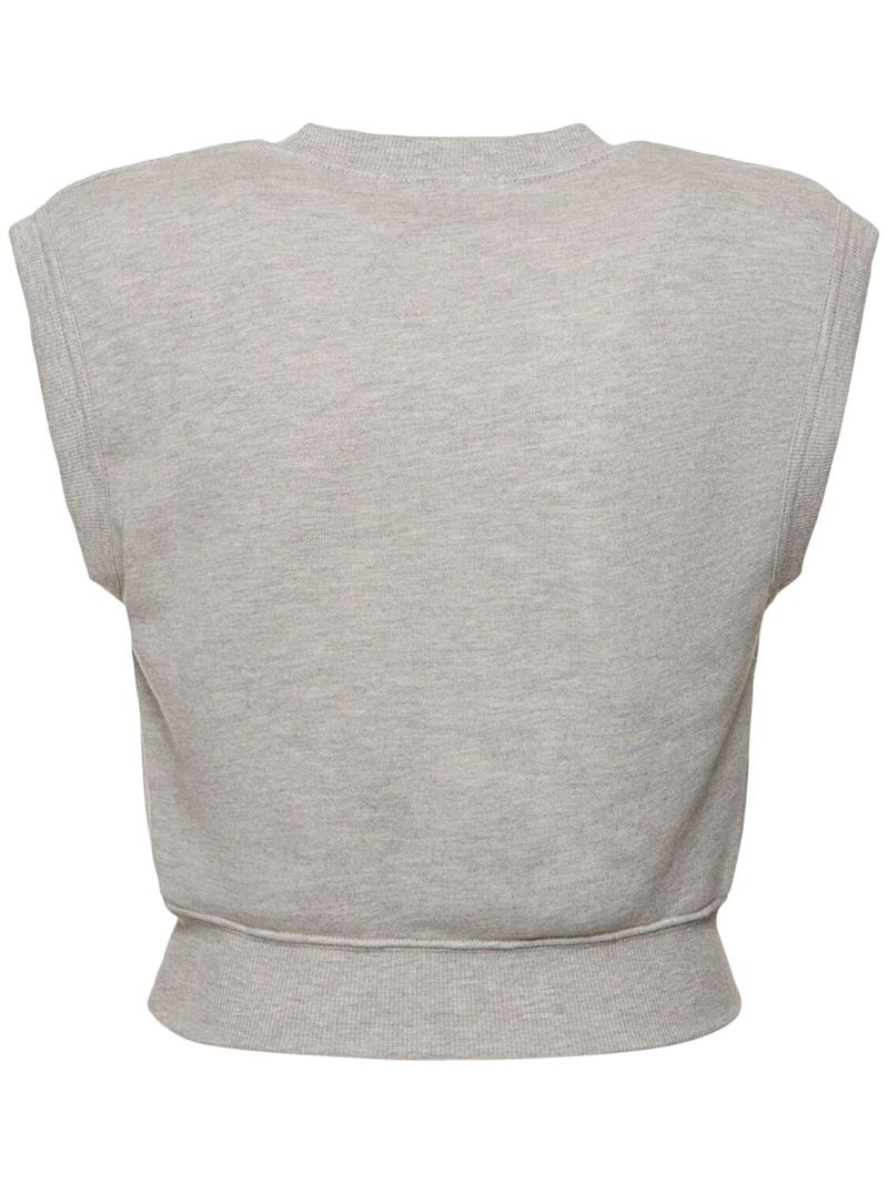 Sleeveless crewneck jersey top - 5