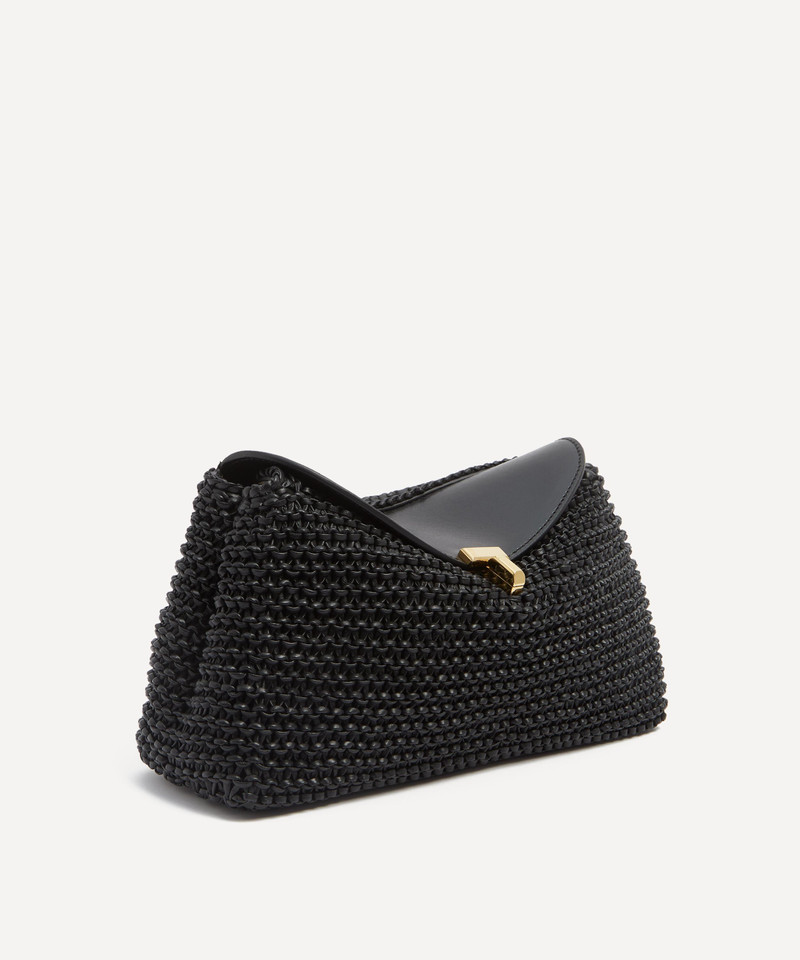 TOTEME T-Lock Woven Leather Clutch outlook