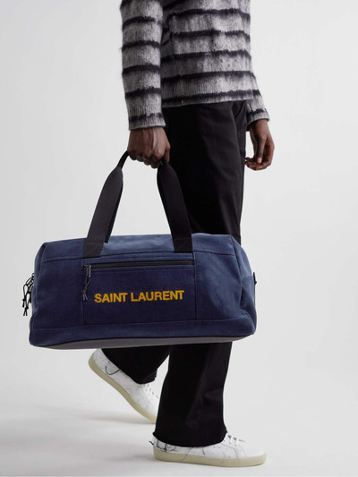 SAINT LAURENT Nuxx Logo-Embroidered Corduroy Duffle Bag outlook