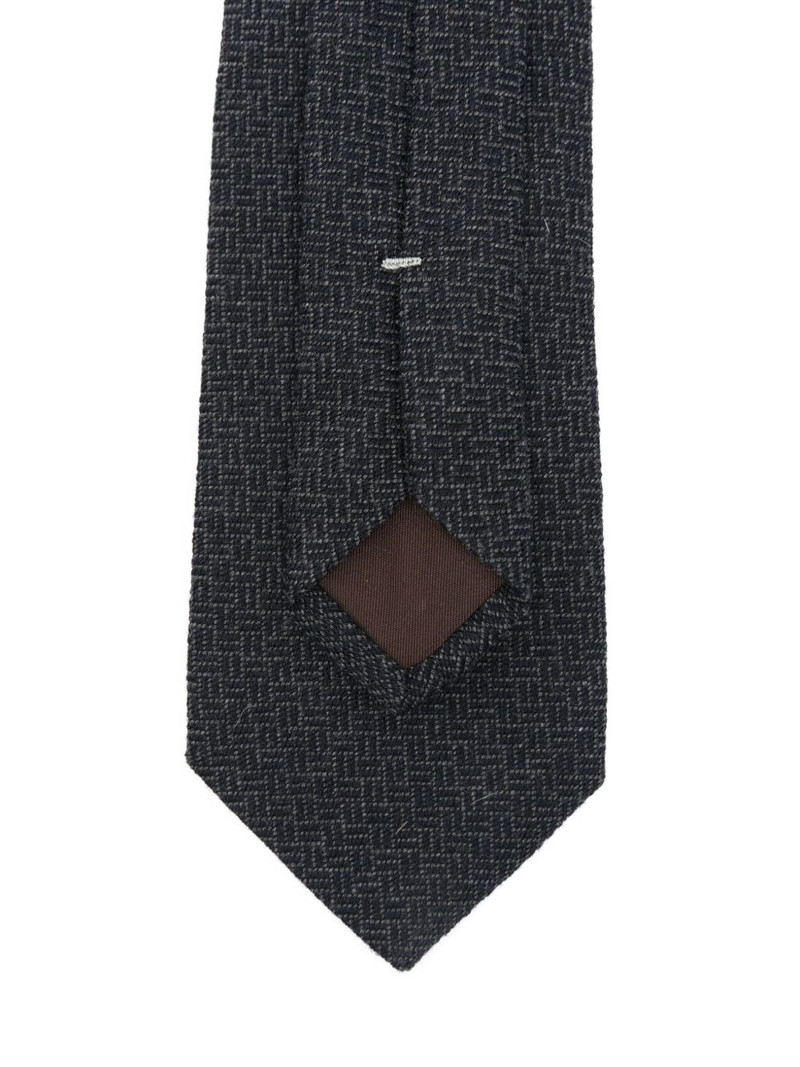 Canali geometric-pattern silk-cashmere tie outlook