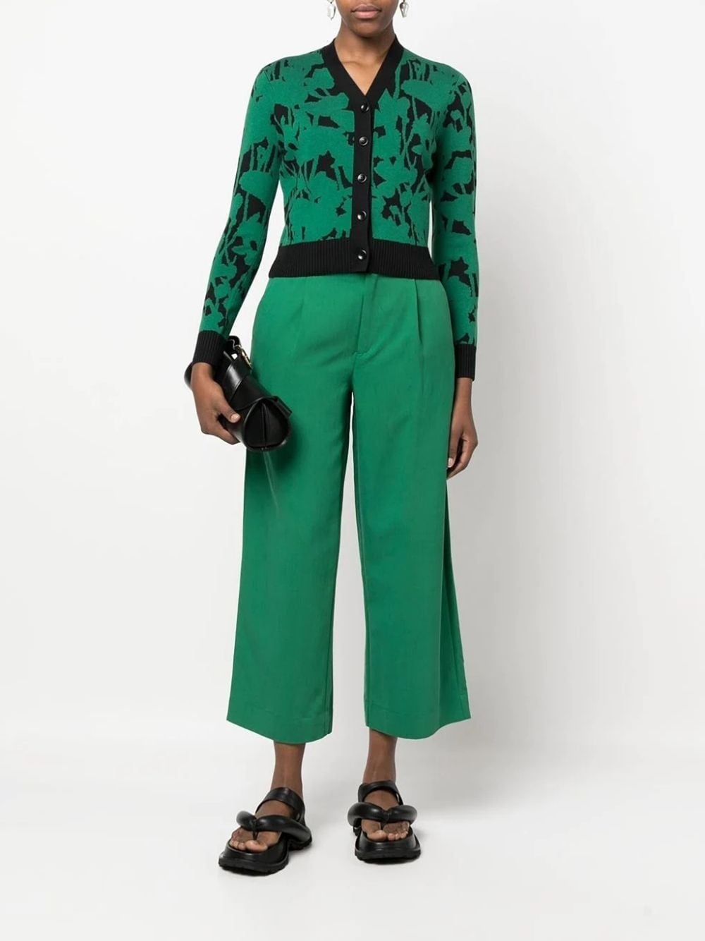 Knit Floral Cardigan - 2