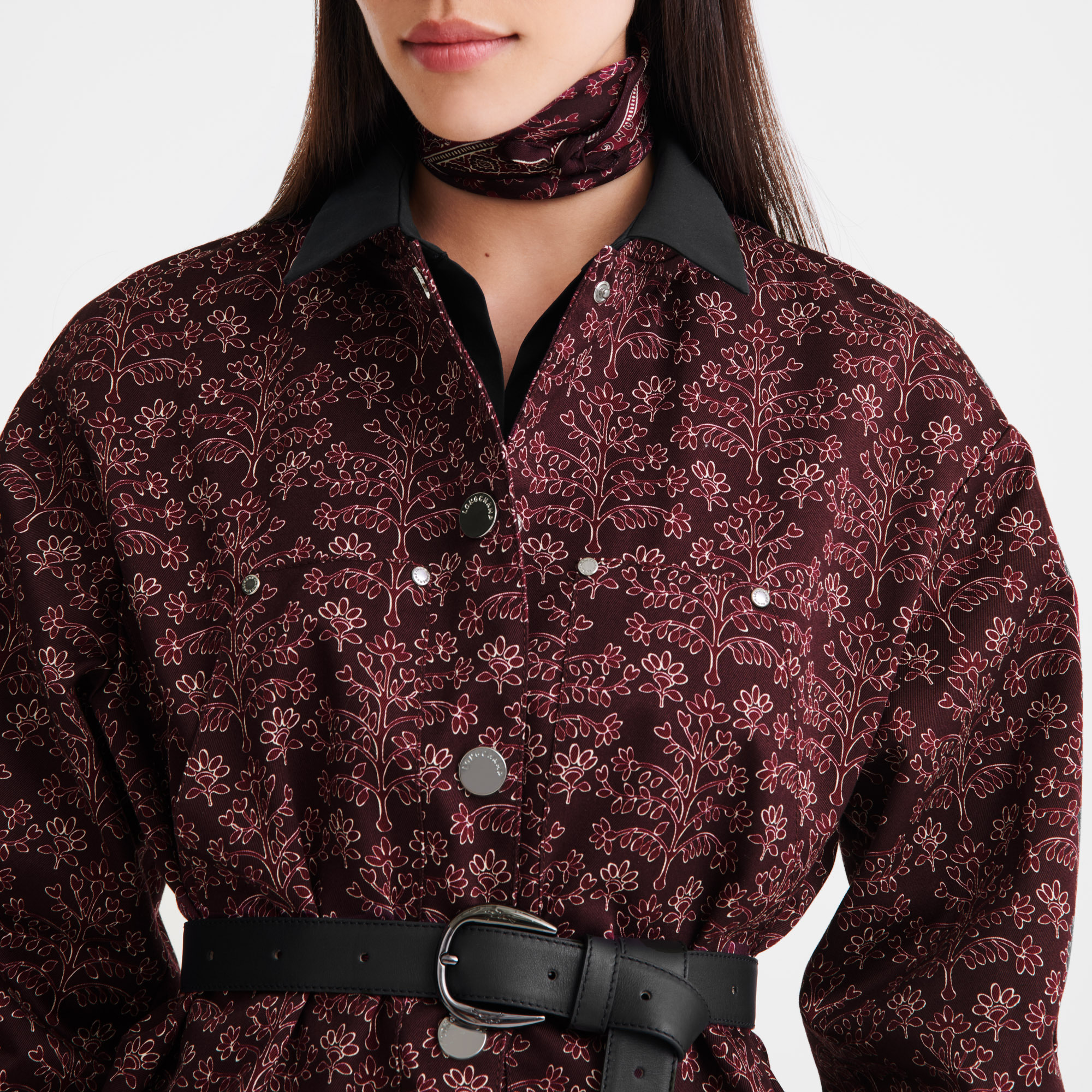 Jacket Eggplant - Printed gabardine - 4