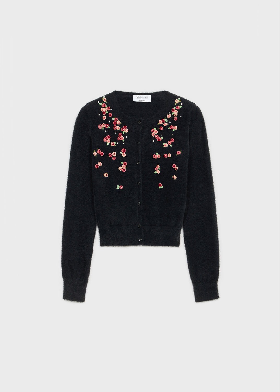 KNITTED CARDIGAN WITH EMBROIDERY ROSES - 1