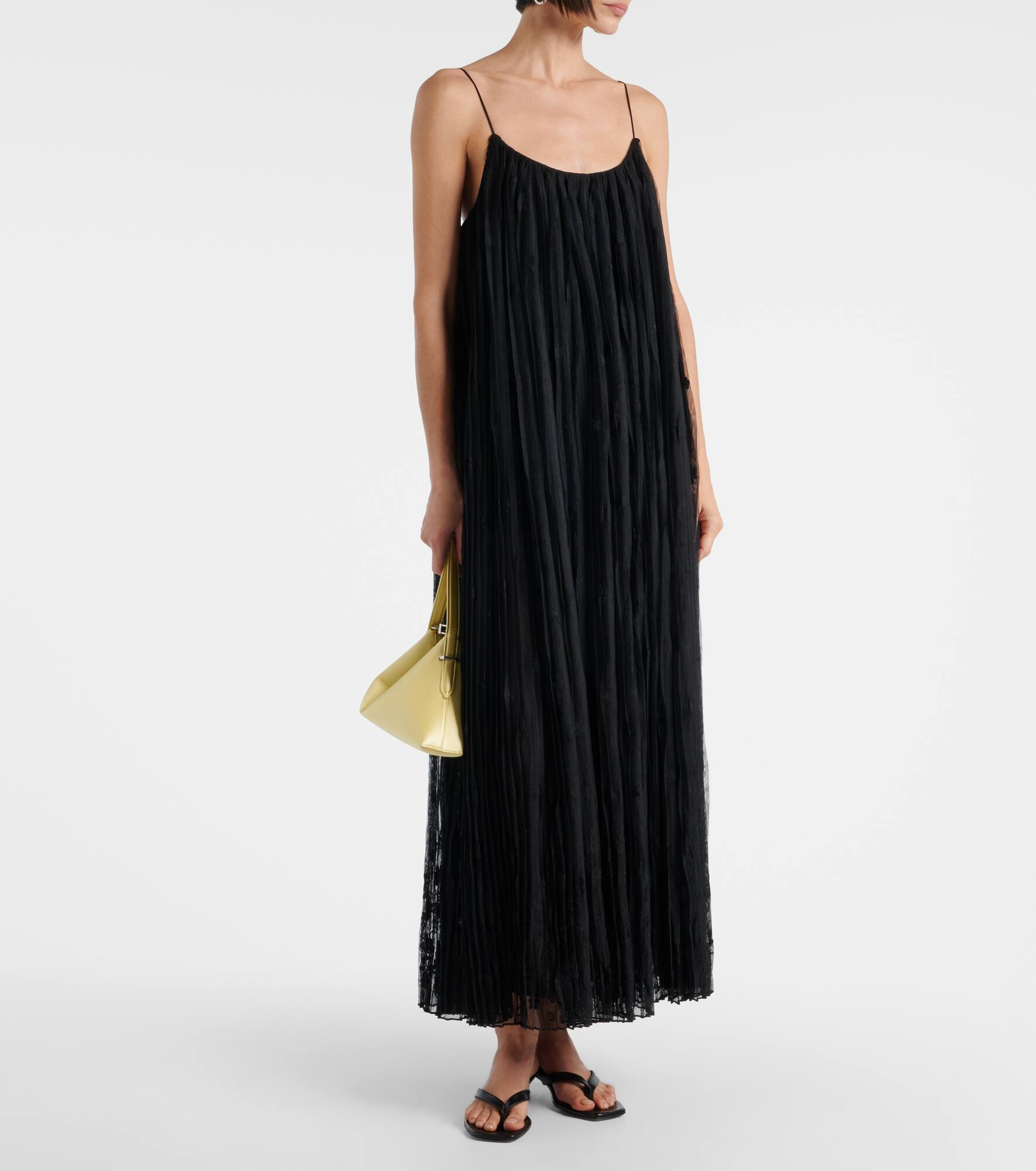Embroidered floral tulle maxi dress - 2