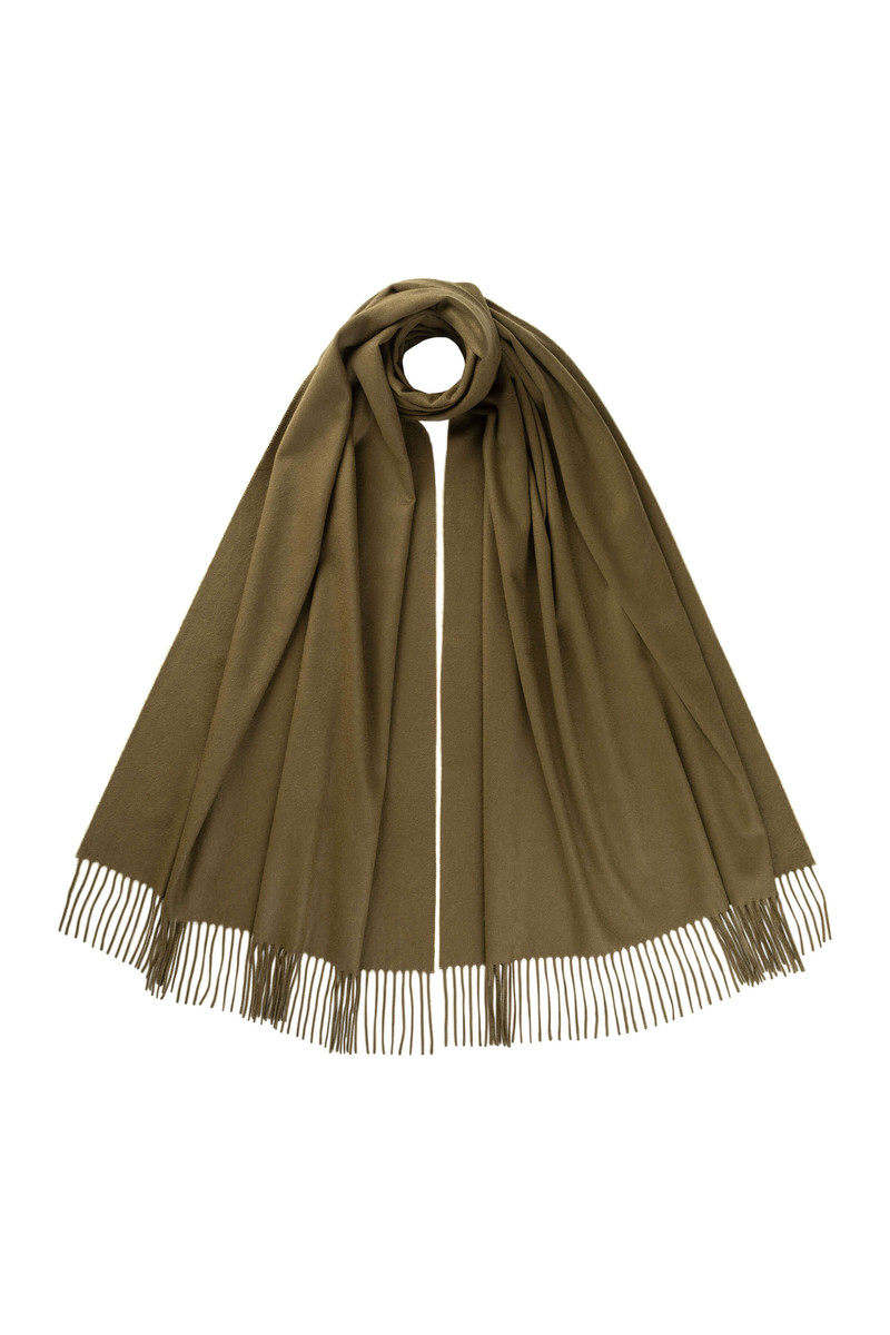 Olive Cashmere Stole 1