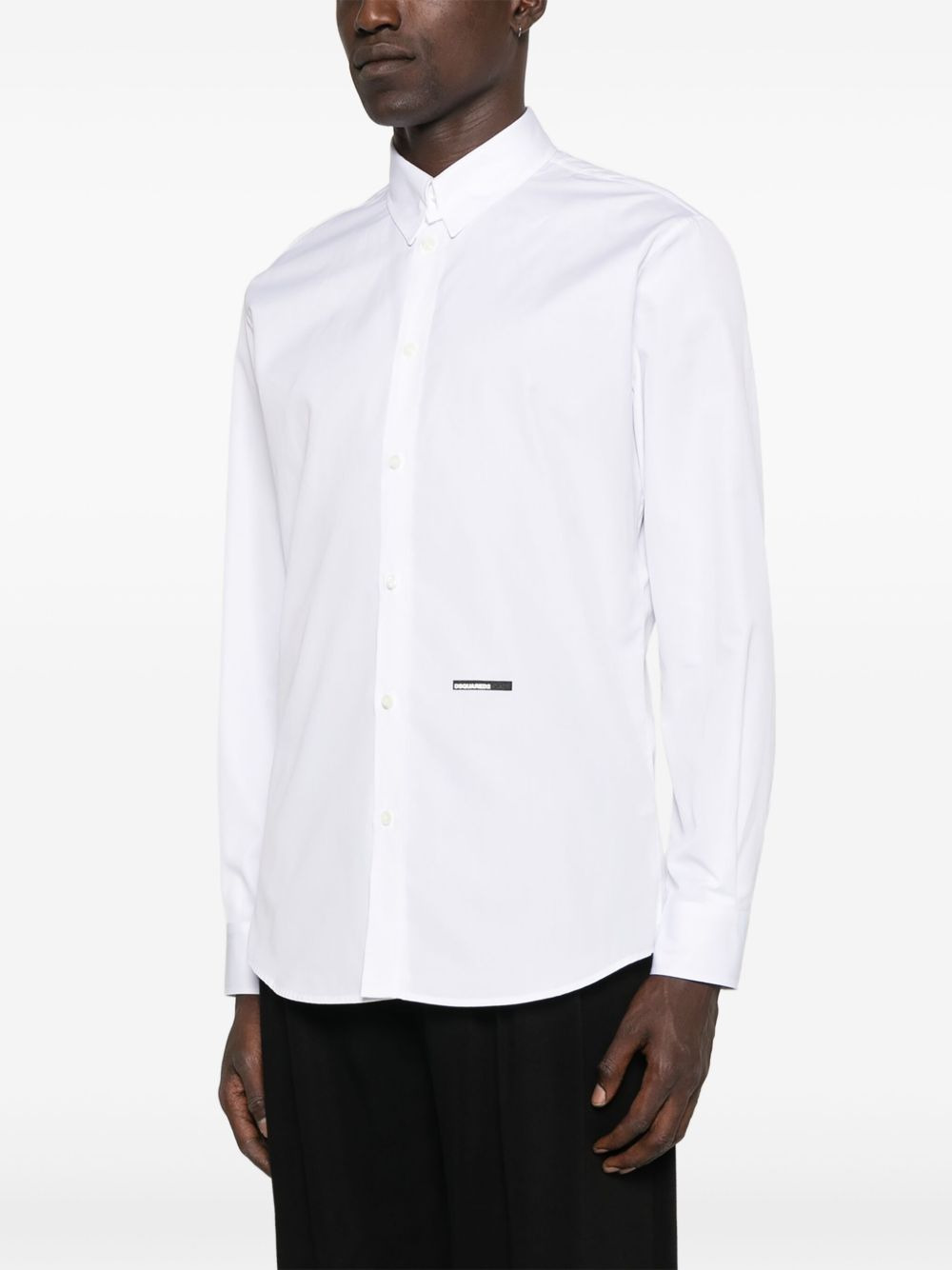 logo-detail cotton shirt - 3