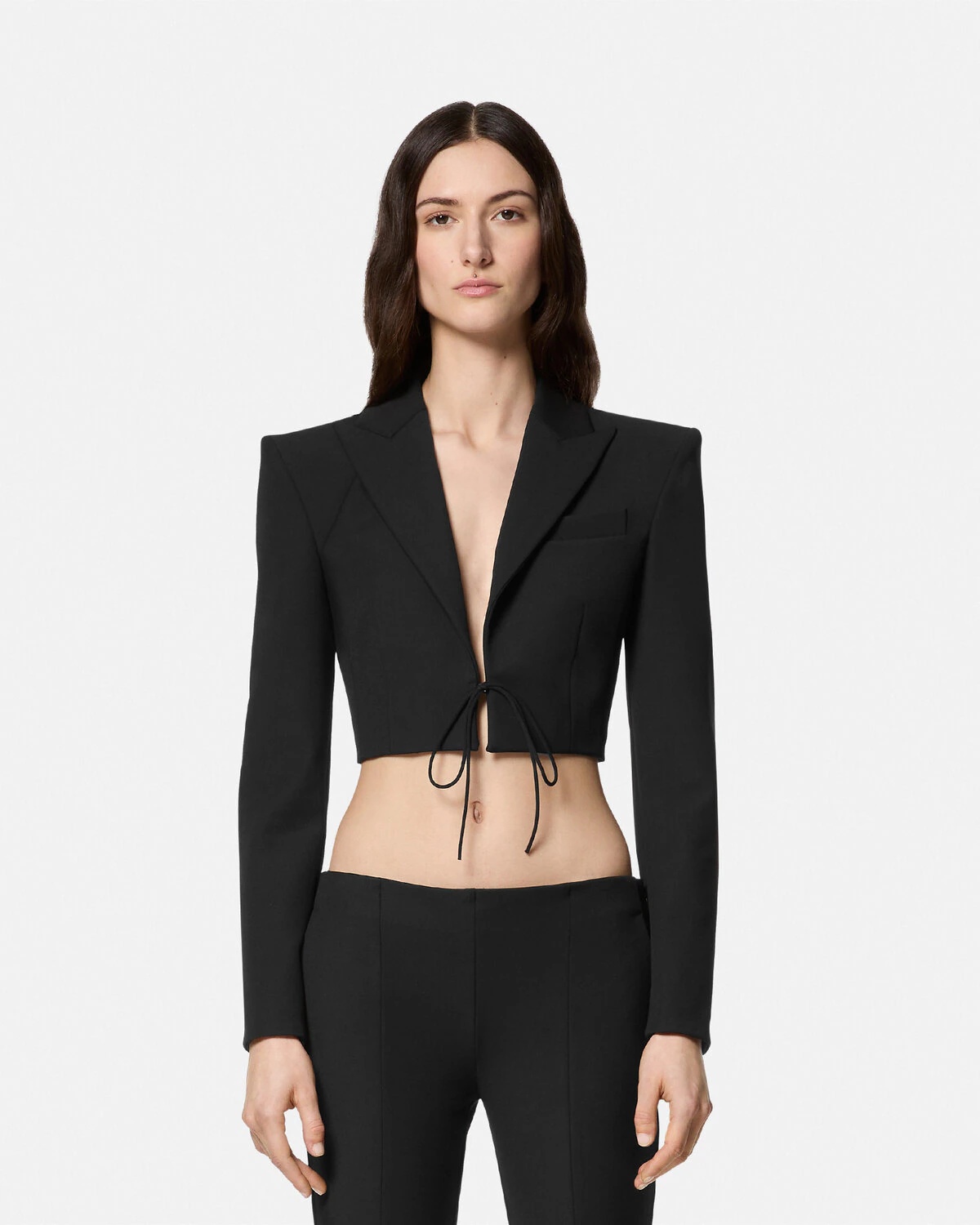 Crop Lace-Up Blazer - 4