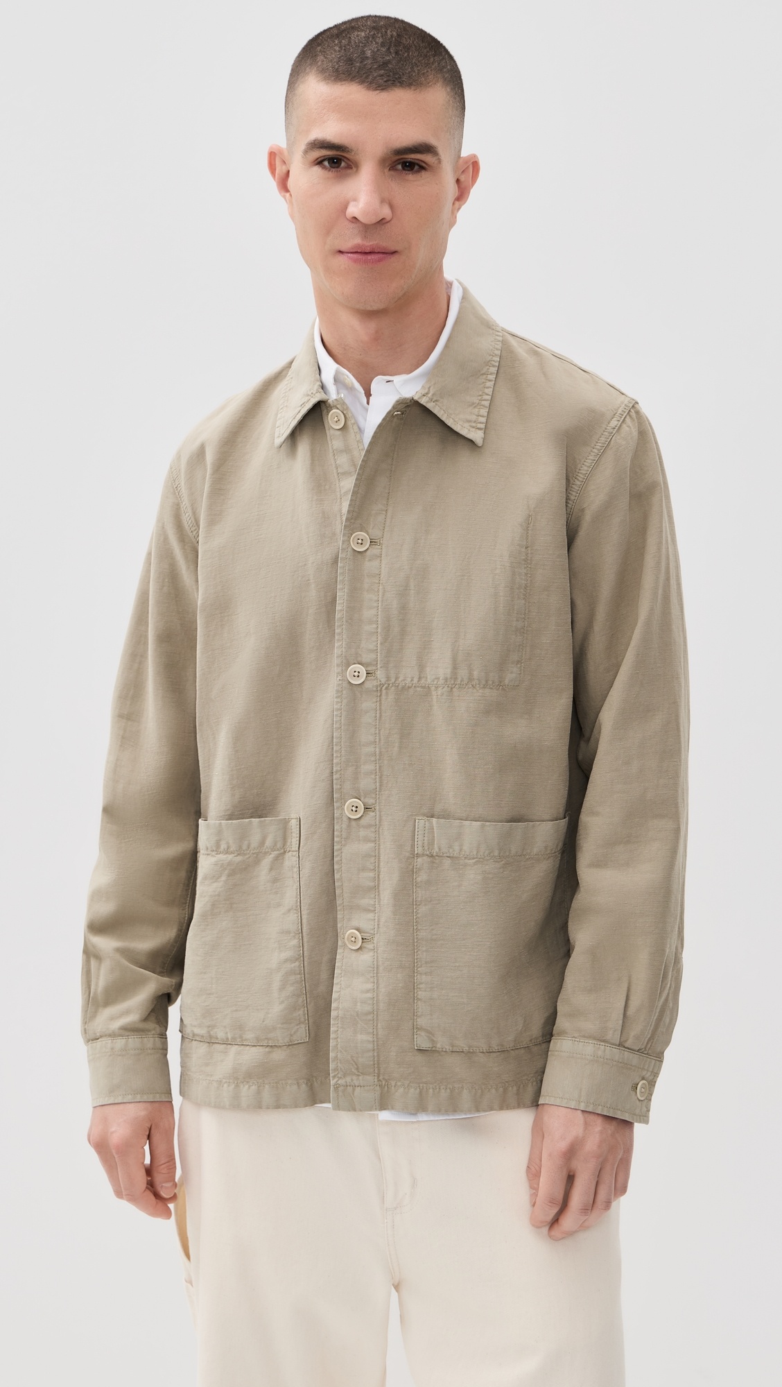 Julian Cotton Linen Overshirt - 6