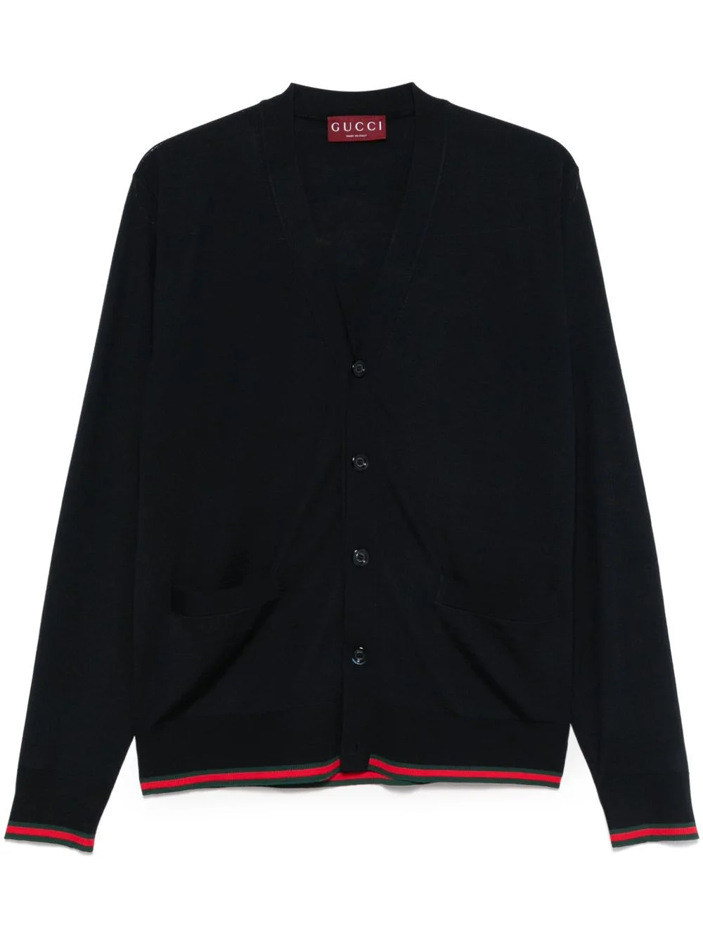 Gucci Men Web Detail Wool Cardigan - 1