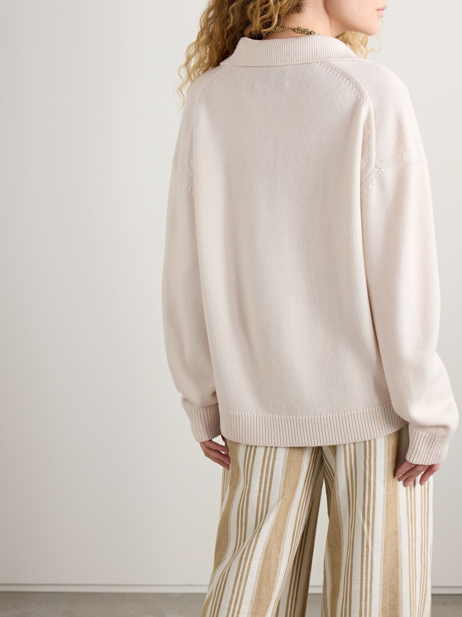 Cashmere polo sweater Ivory - 4