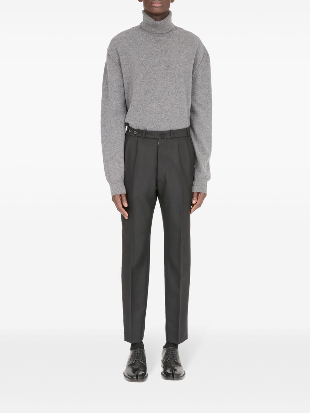 four-stitch wool-blend trousers - 2