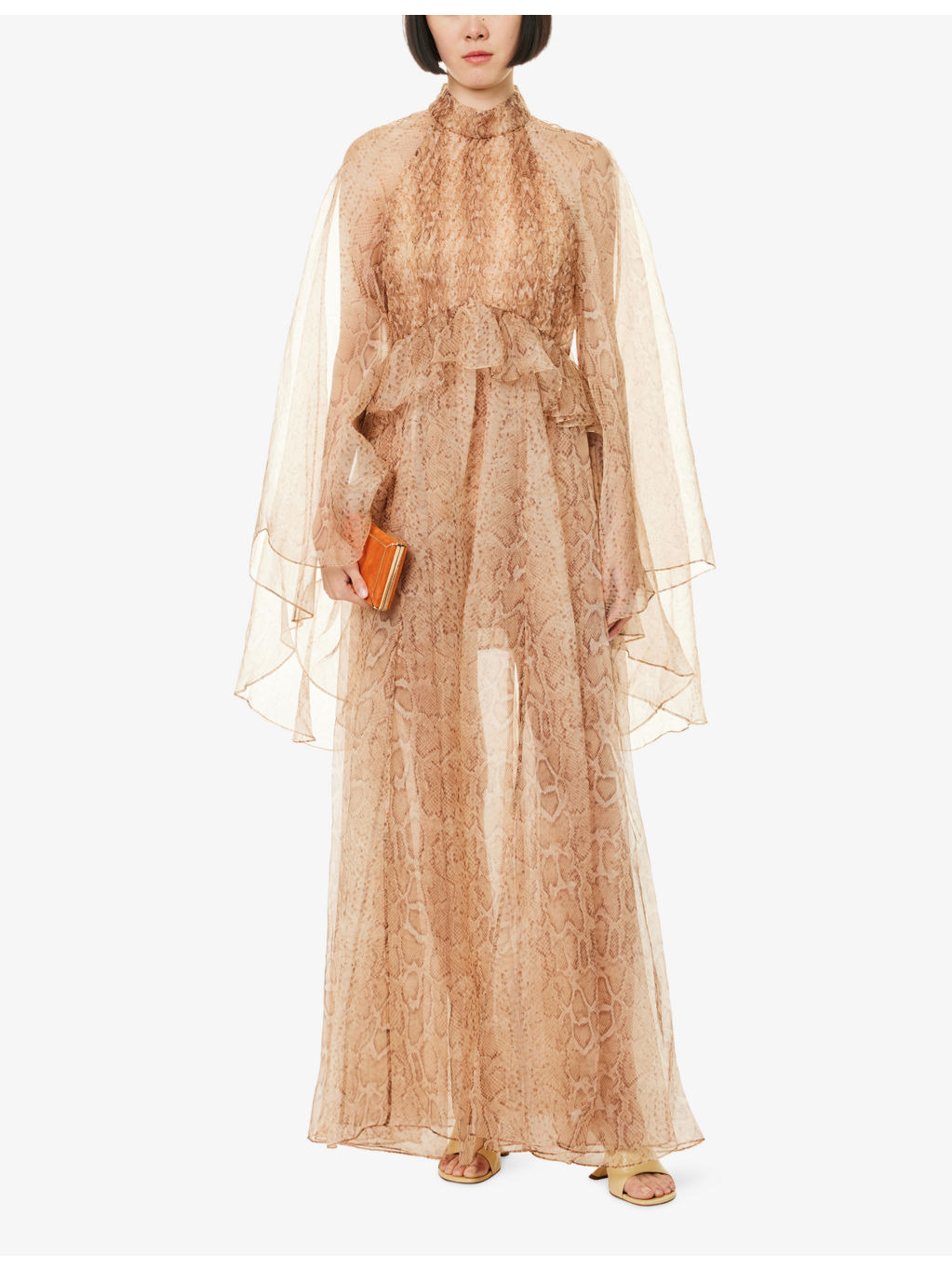 Memento Smocked Flutter Silk Maxi Dress - 2