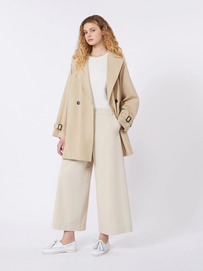 WEEKEND Max Mara Short trench coat in water-repellent canvas - BEIGE outlook