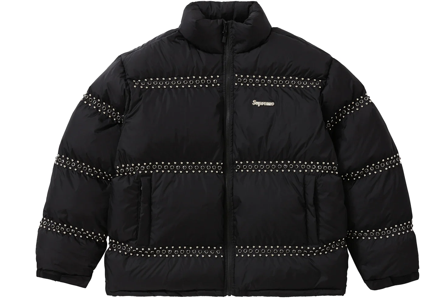 Supreme B.B. Simon Studded Puffer Jacket Black - 1