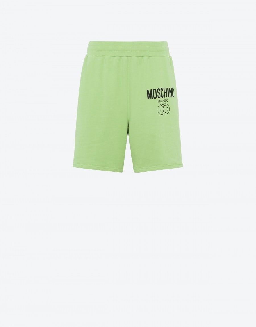 DOUBLE SMILEY® LOGO ORGANIC FLEECE BERMUDA SHORTS - 1