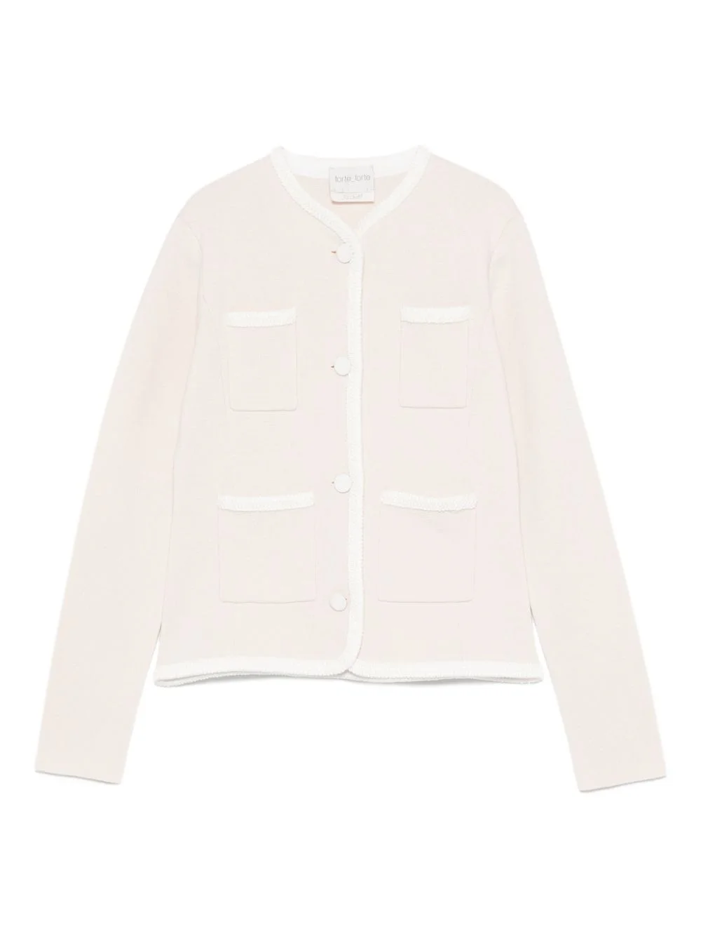 pocket-trimmed button cardigan - 1