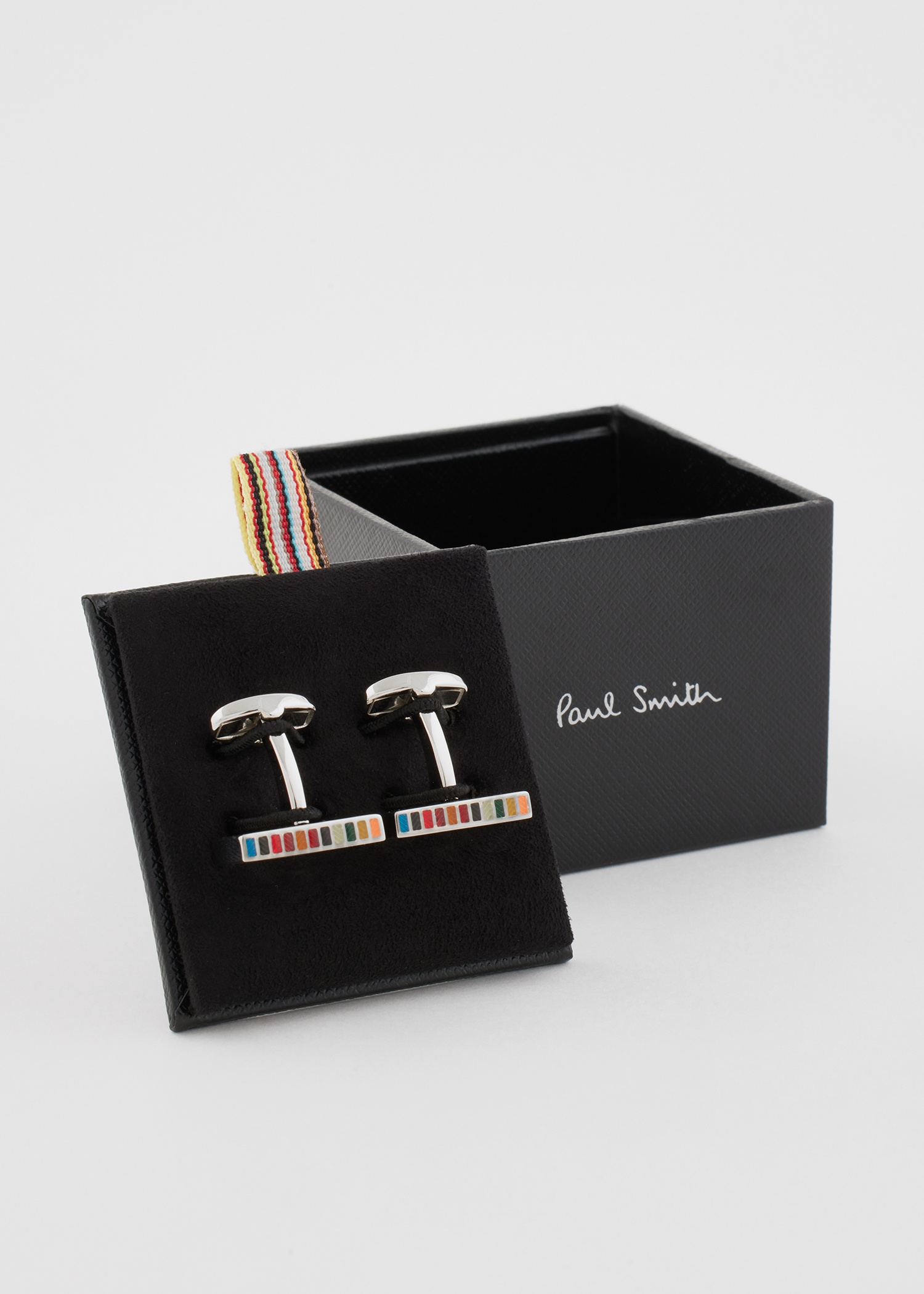Silver 'Signature Stripe' Edge Cufflinks - 4