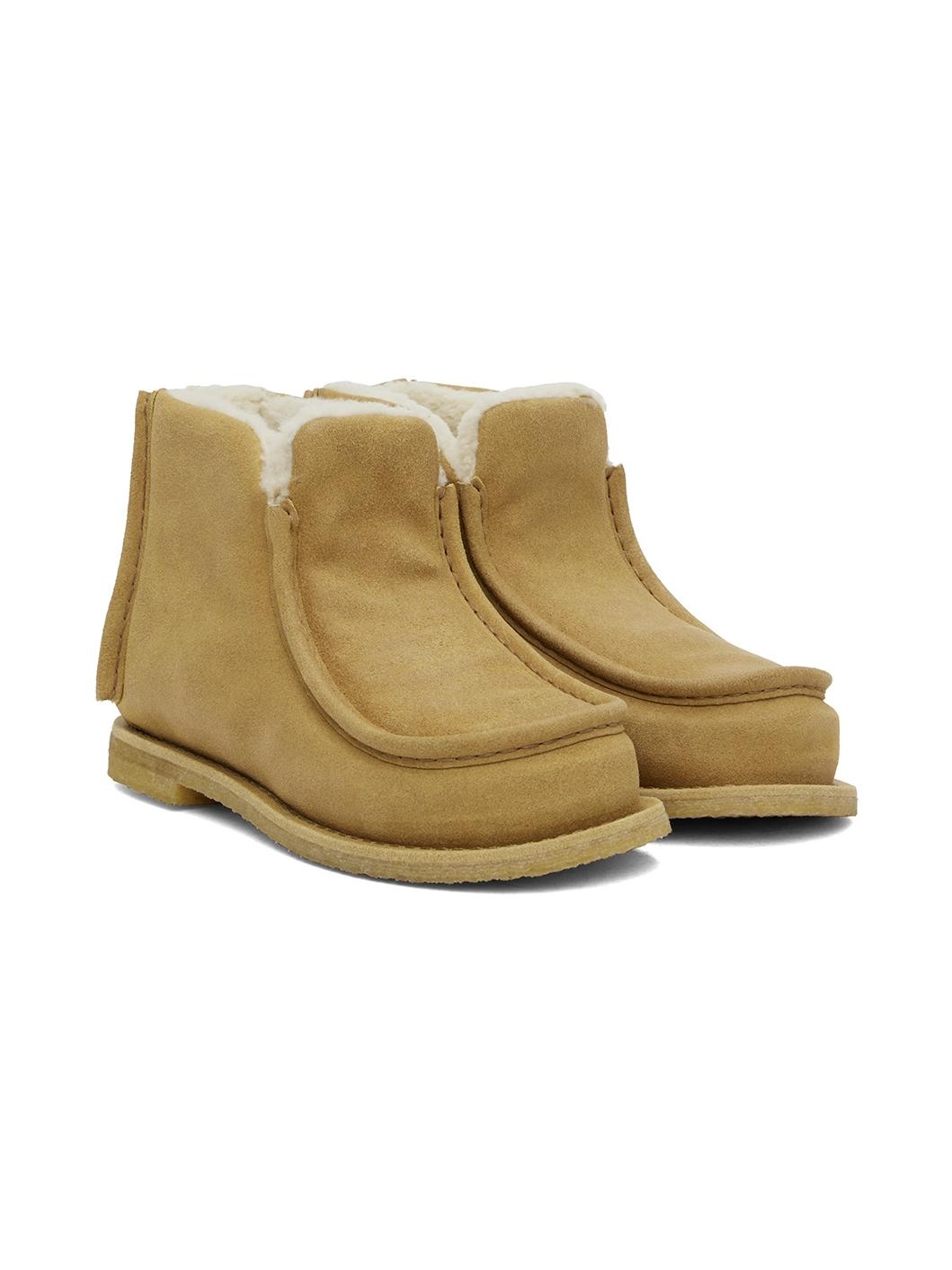 Beige Padded Boots - 4