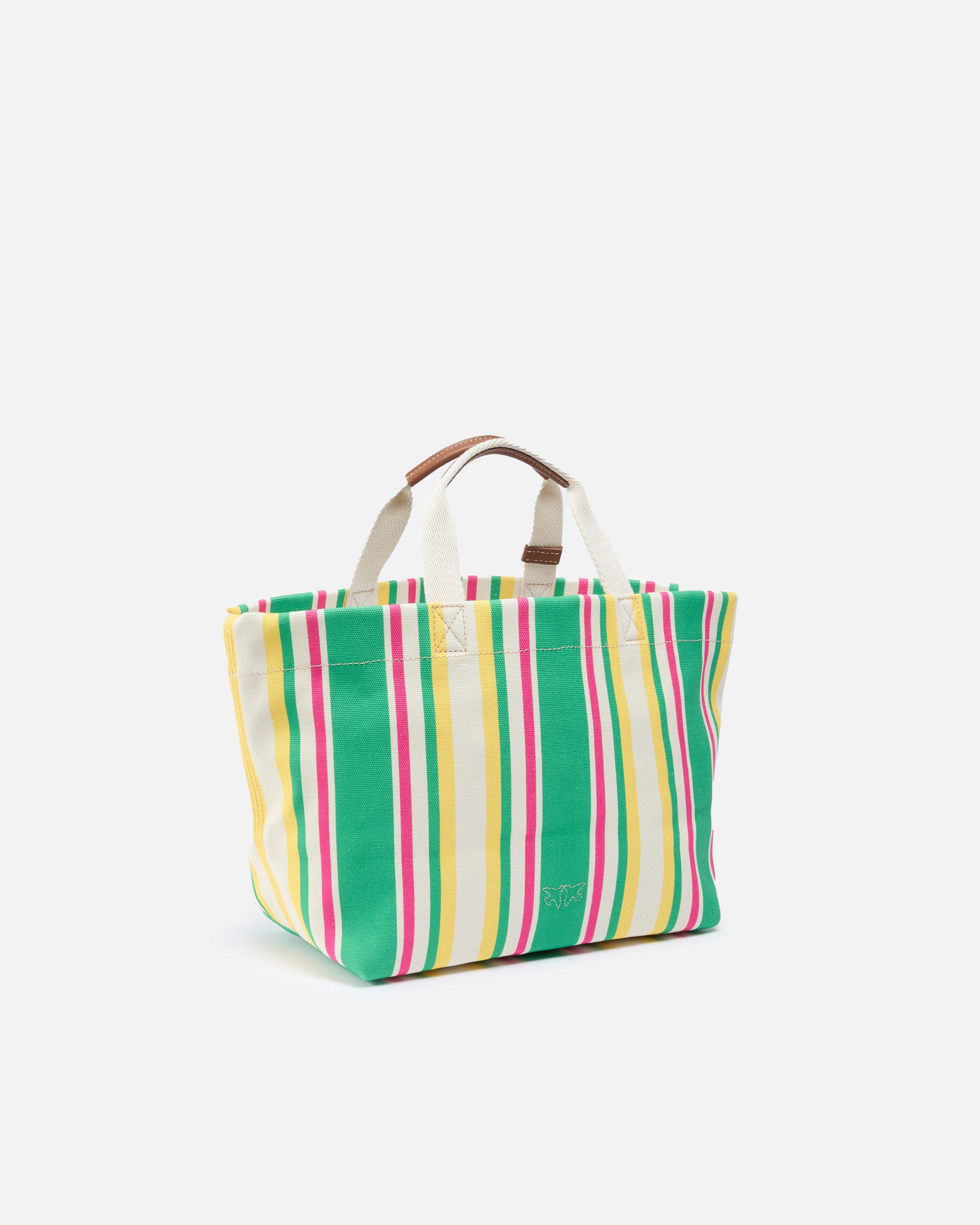 MEDIUM SHOPPER BAG IN STRIPED CANVAS - 2