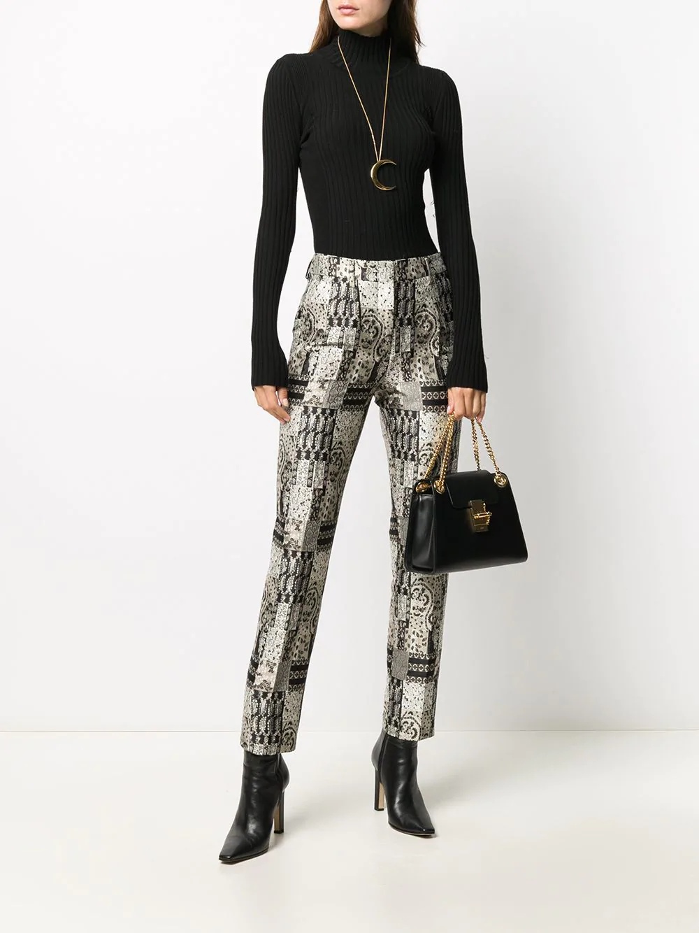 paisley-print tailored trousers  - 2