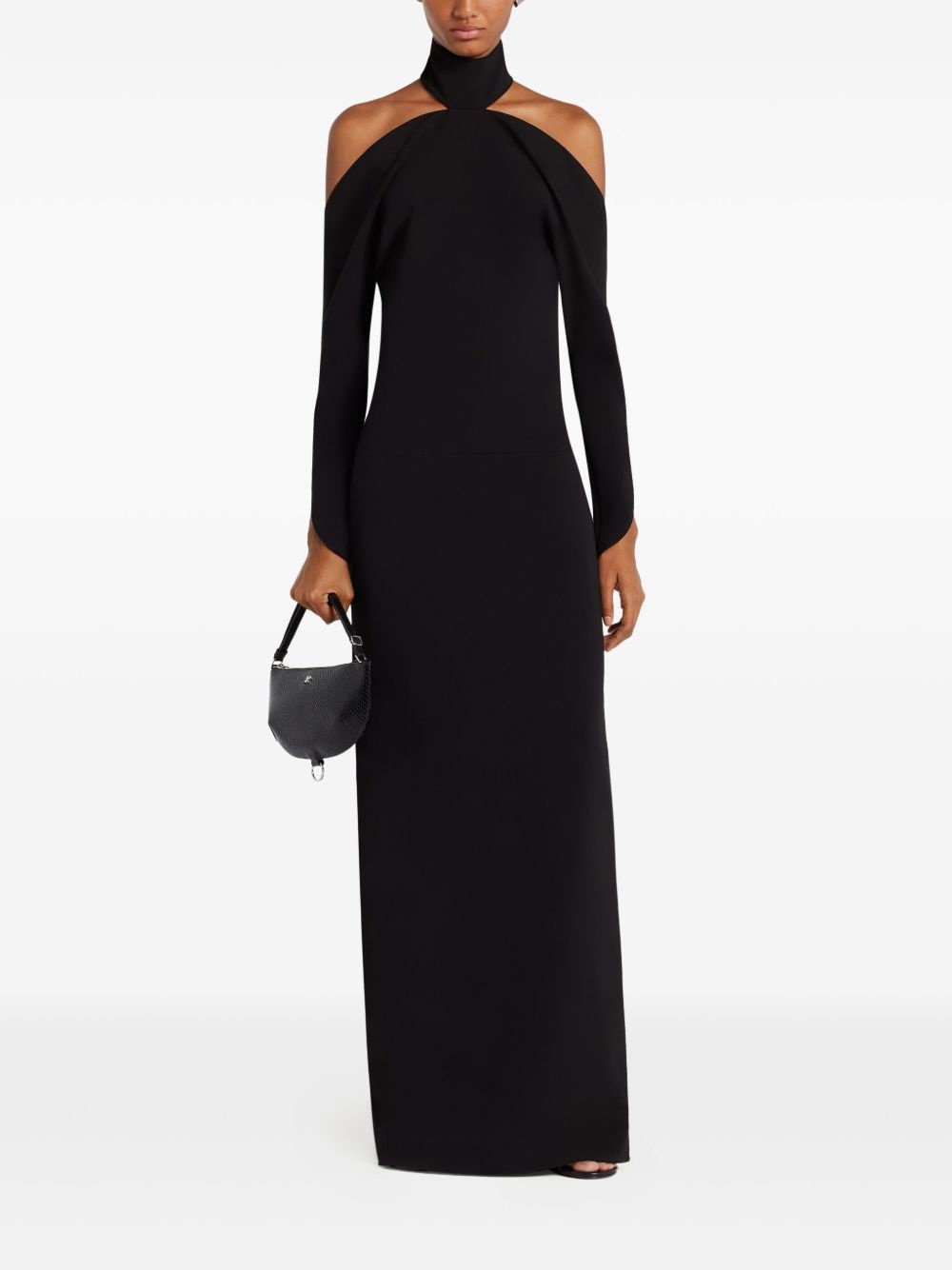 cut-out long-sleeve gown - 2