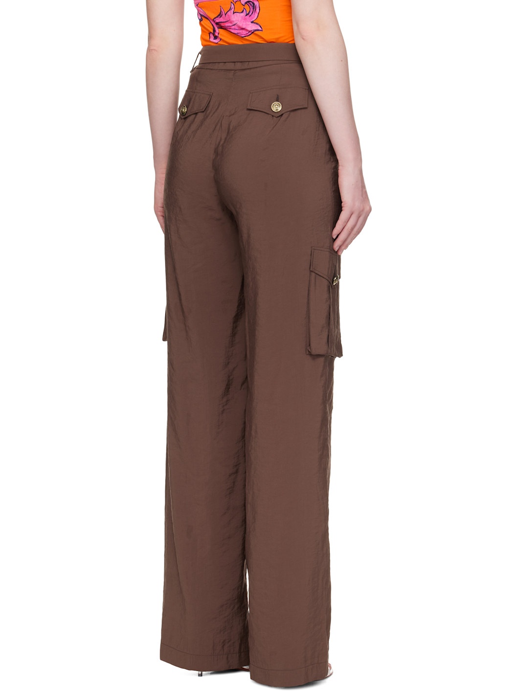 Brown Baroque Buckle Cargo Pants - 3