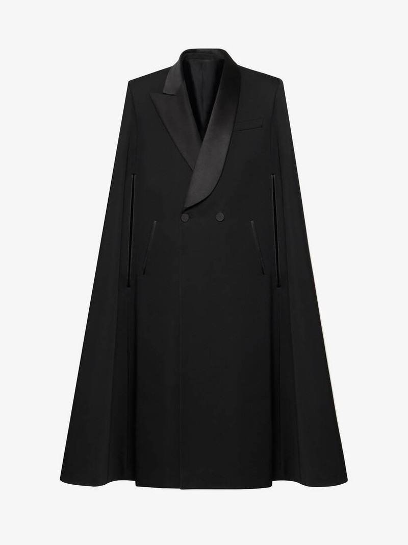 Men's Tailored Cape Coat in Black 1