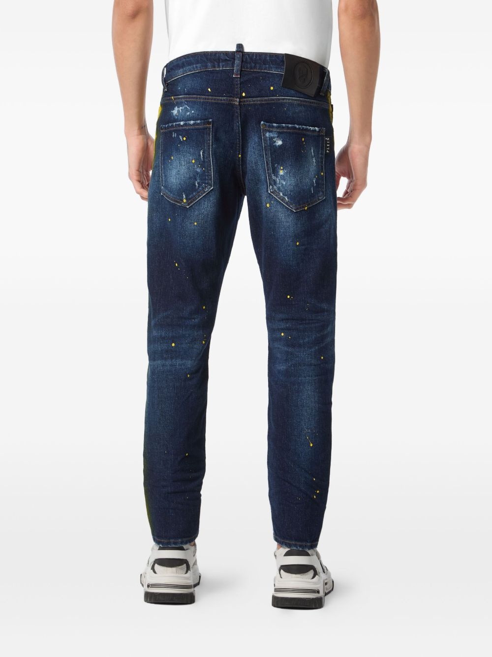 distressed straight-leg jeans - 3
