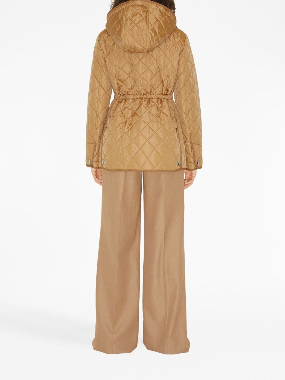 diamond-quilted hooded jacket - 4