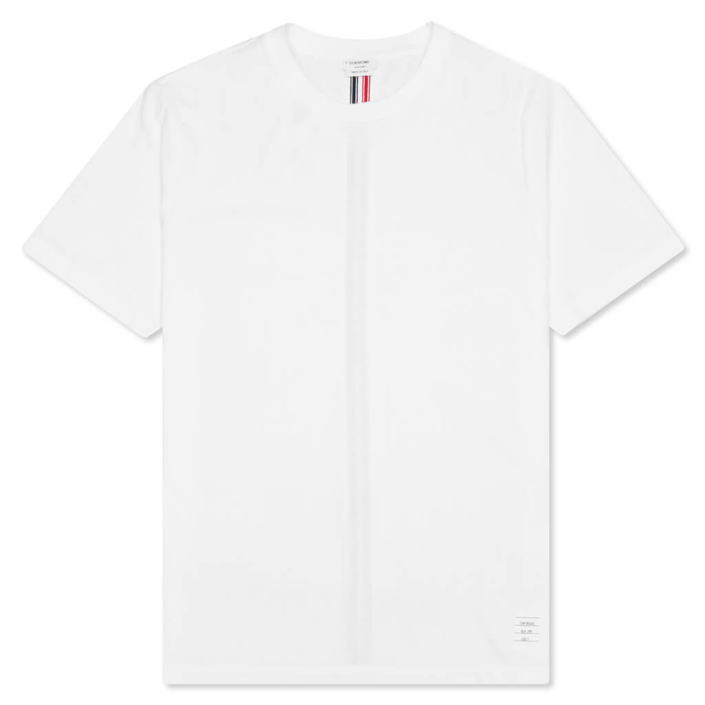 THOM BROWNE CENTER BACK STRIPE PIQUE TEE - WHITE - 1