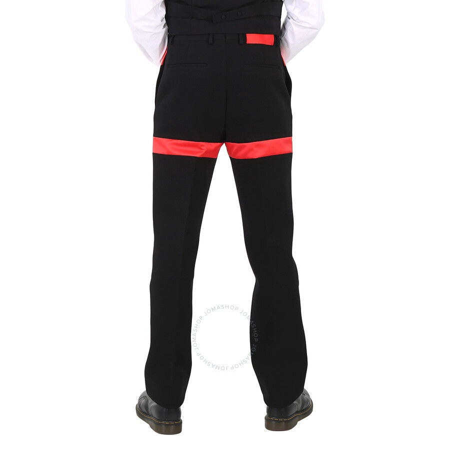 Salvatore Ferragamo Men's Satin Inlay Wool Tailored Trousers - 5