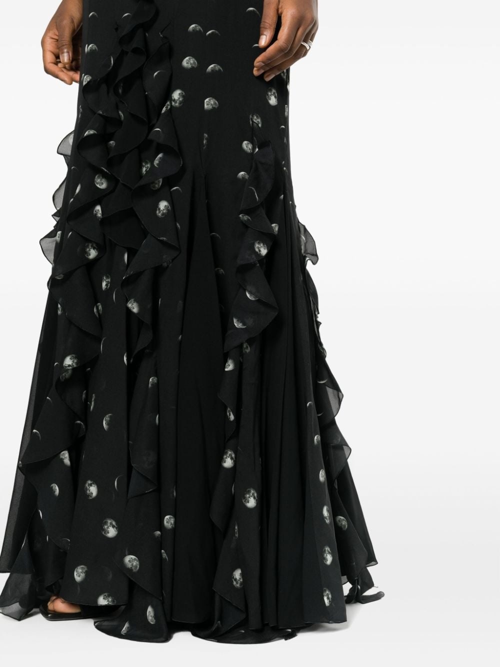 Moon-print ruffled maxi dress - 5